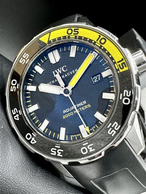 iwc aquatimer 2000 black yellow|IWC aquatimer 2000 rubber strap.